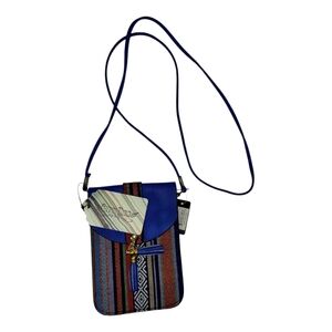 Blue and Multicolor Crossbody Bag